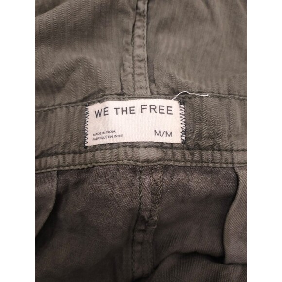 Free People We The Free Felix Tapered Overalls Jumpsuit Pinafore Olive M 282731 - Picture 11 of 11